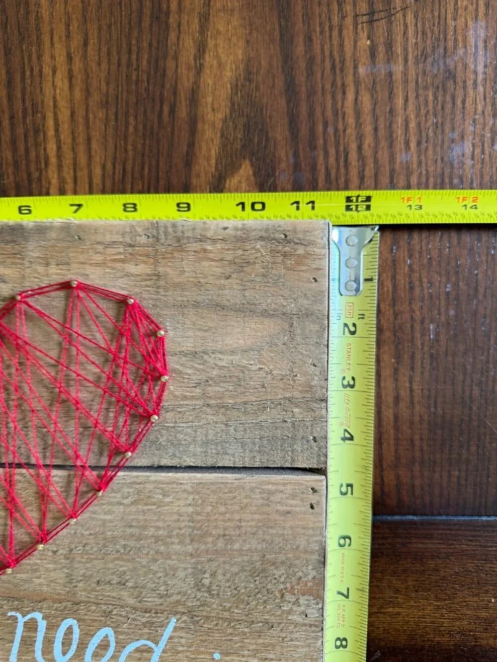 Wooden String Art "All you need is love and a CAT Heart Wall Decor Hanging Art - Picture 5 of 7